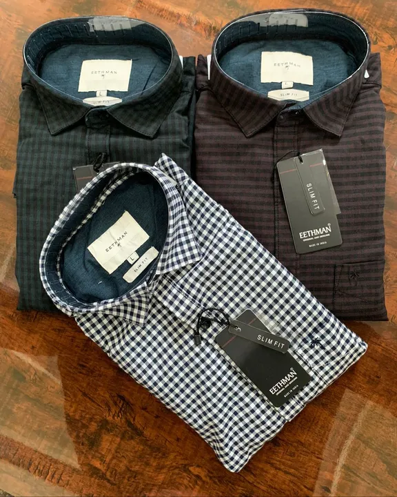 *💯% Original Men’s Premium Full Sleeves Oxford Cotton Checks Shirts*

Brand:*EETHMAN®️[O.G]*
Fabric uploaded by CR Clothing Co.  on 5/4/2023