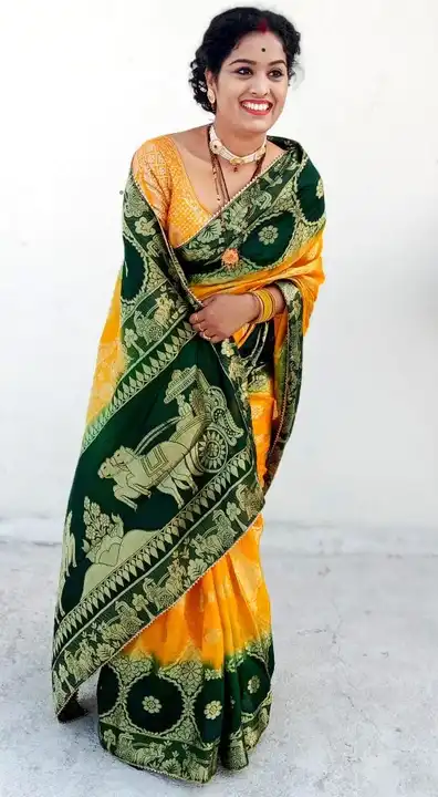 🕉️🕉️🕉️🔱🔱🔱🕉️🕉️🕉️

         New lunching 

👉Fabric Pure ghadchola banarsi silk saree jari ch uploaded by Gotapatti manufacturer on 5/4/2023