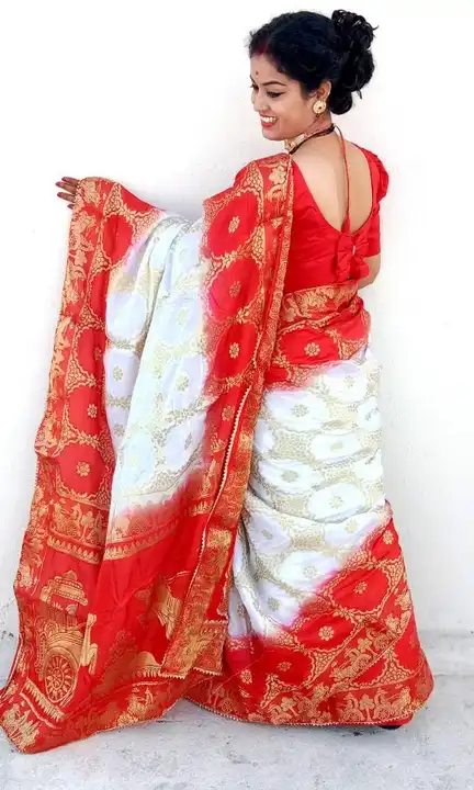 🕉️🕉️🕉️🔱🔱🔱🕉️🕉️🕉️

         New lunching 

👉Fabric Pure ghadchola banarsi silk saree jari ch uploaded by Gotapatti manufacturer on 5/4/2023