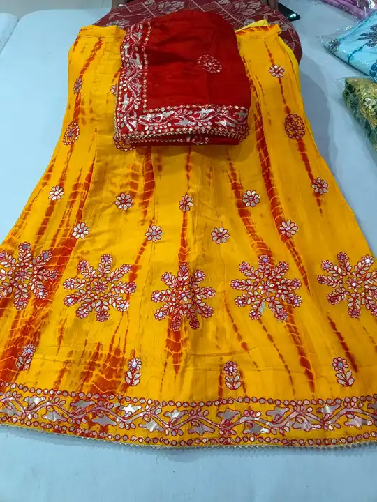 *Beautiful Lahenghas*

For This Wedding Season

Designer product

Pure chinon silk langha & chinon D uploaded by Gotapatti manufacturer on 5/4/2023