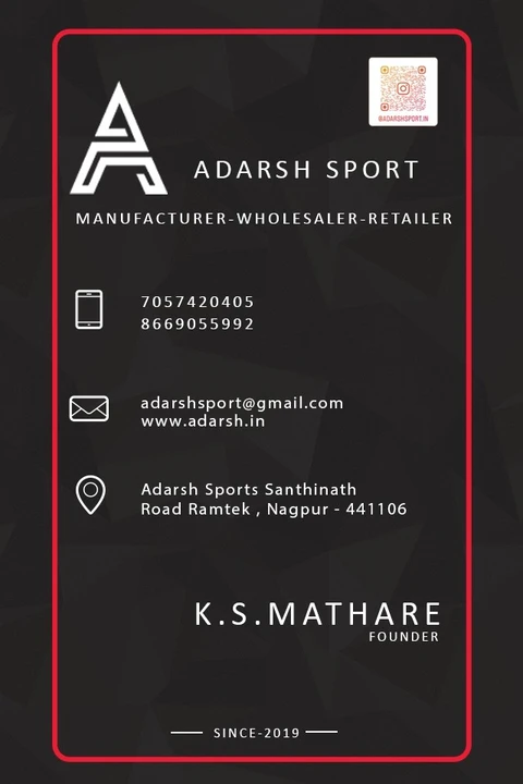 Visiting card store images of Adarsh.in