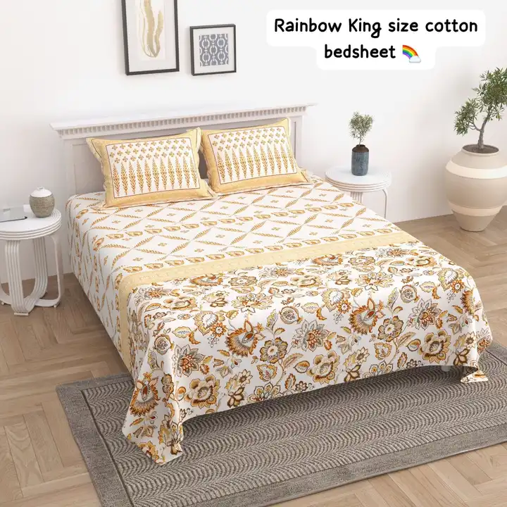 Rainbow king size bedsheet cotton uploaded by business on 5/5/2023