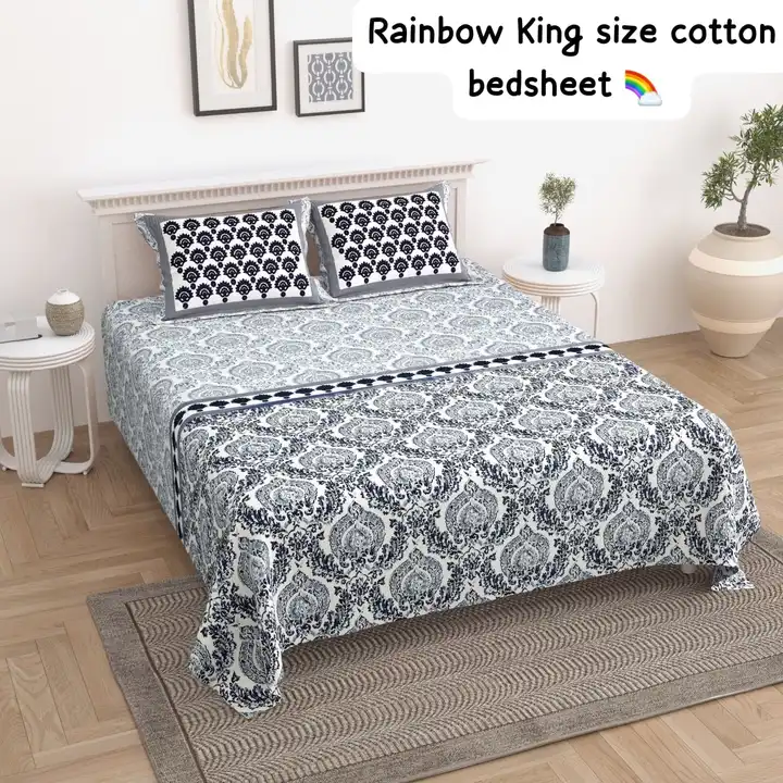 Rainbow king size bedsheet cotton uploaded by Khatu shyam enterprises on 5/5/2023