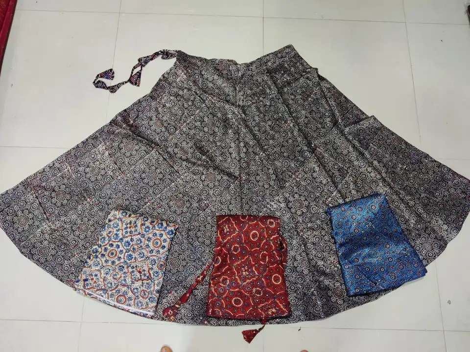 Mashru silk Ajrakh block print skirts  uploaded by Parampara on 5/28/2024