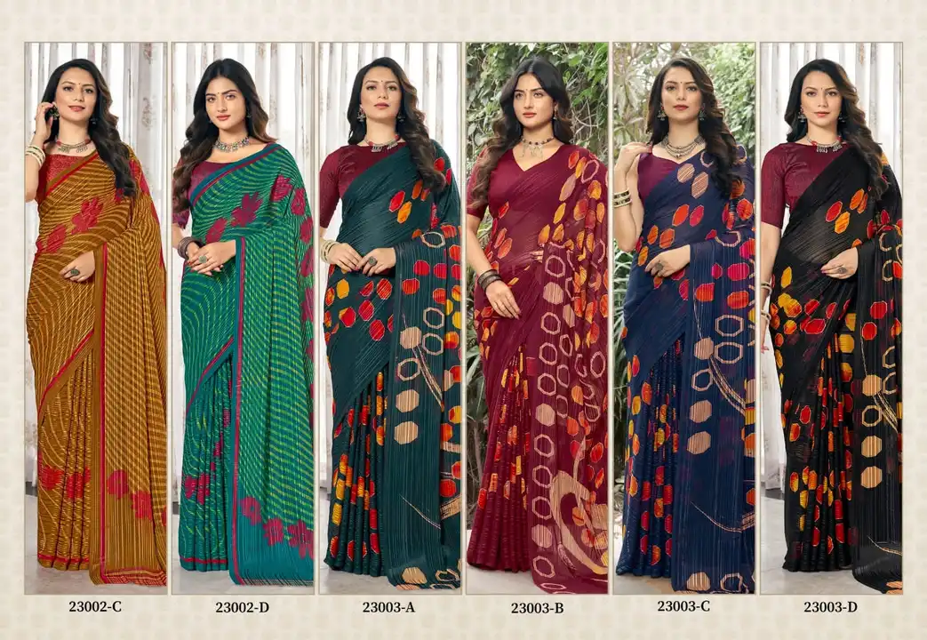 Hello,
BRANA NAME – *RUCHI*
CATALOG NAME – *SHYLAA*
SERIES – 23001A TO 23003D
Pcs. - 12.
Fabric - Sa uploaded by Aanvi fab on 5/5/2023