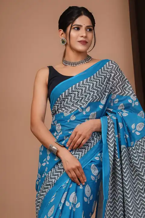 Cotton saree uploaded by Print Factory Bagru on 5/5/2023