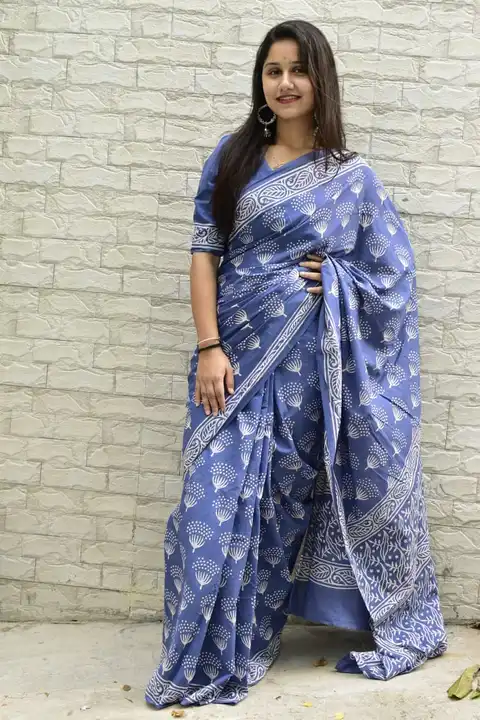 Cotton saree uploaded by Print Factory Bagru on 5/5/2023