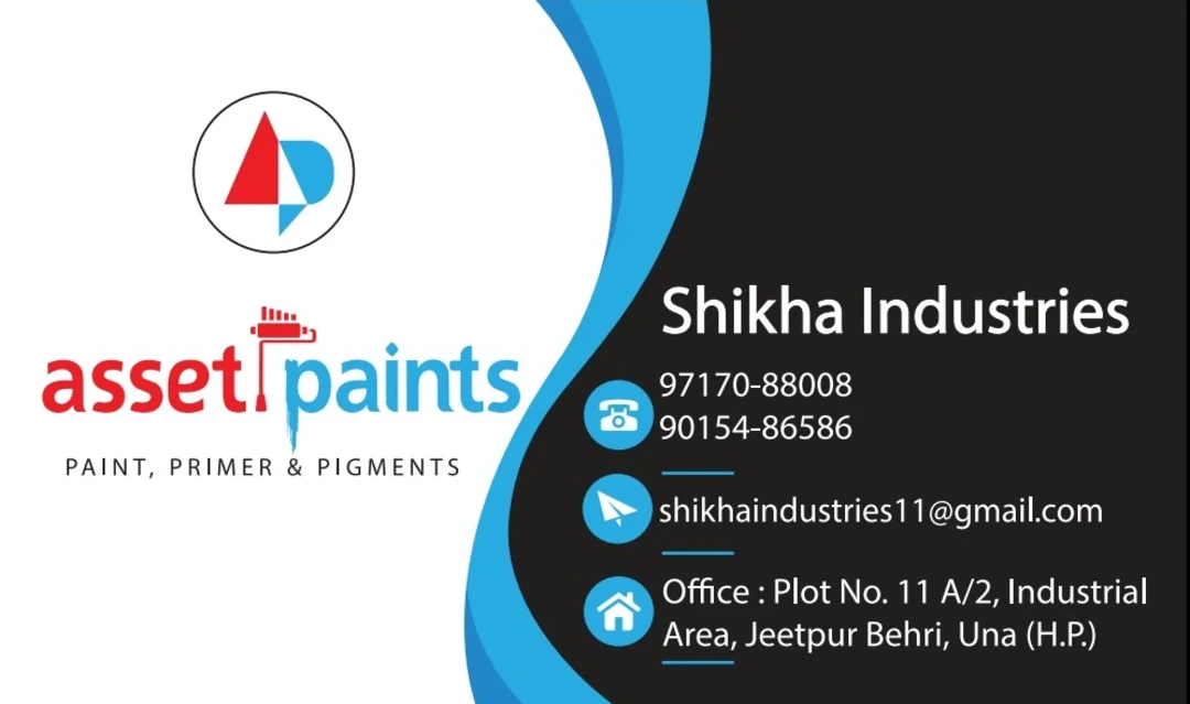 Visiting card store images of Asset Paints