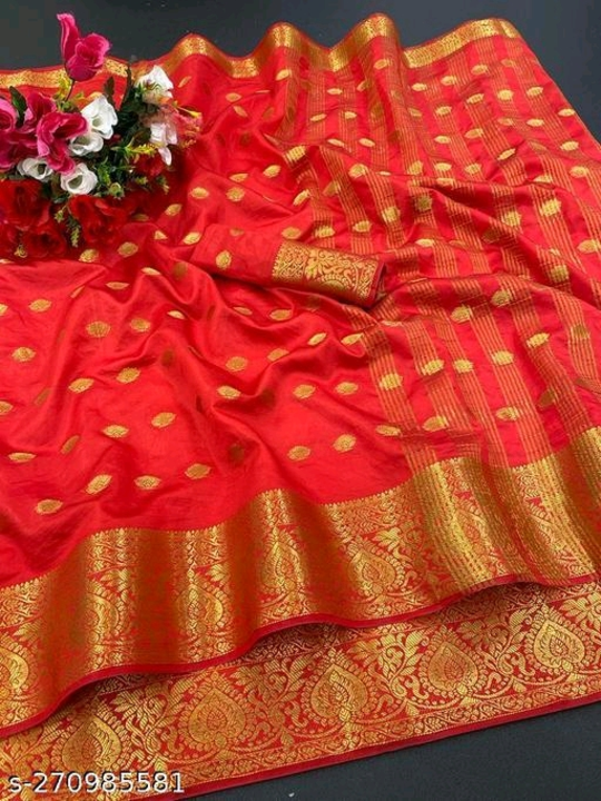Kanjivaram silk saree with jequard blouse uploaded by Surat fashion on 5/5/2023