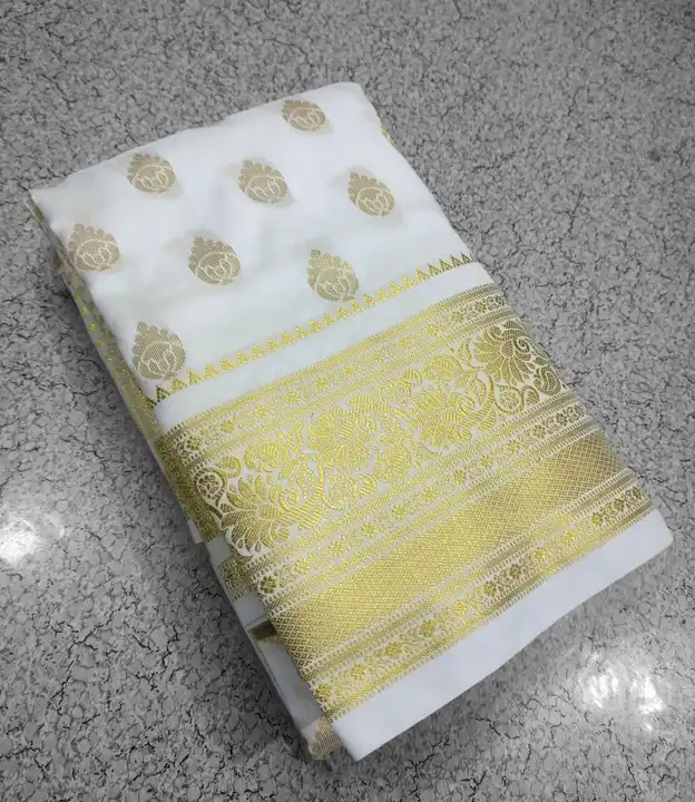 White satin silk saree with hold zari uploaded by Rashiqa creation  on 5/5/2023