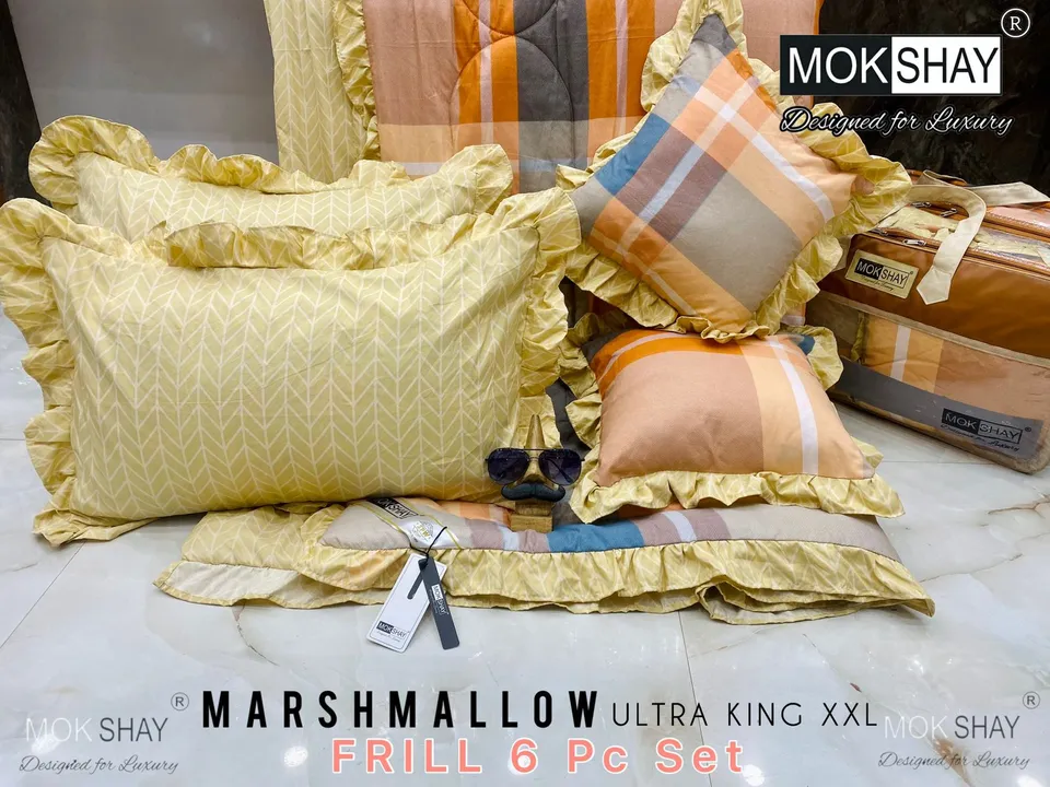 ✨ *MARSHMALLOW 6PC*
  *ULTRA KING XXL SIZE FRILL 6PC COMFORTER SET*  🧳👑

*FRILL SERIES*  uploaded by LOVE KUSH ENTERPRISES on 5/5/2023