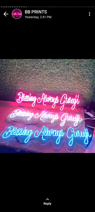 Blessing always guruji neon sign for occasions or decoration  uploaded by Shyam enterprises on 5/5/2023
