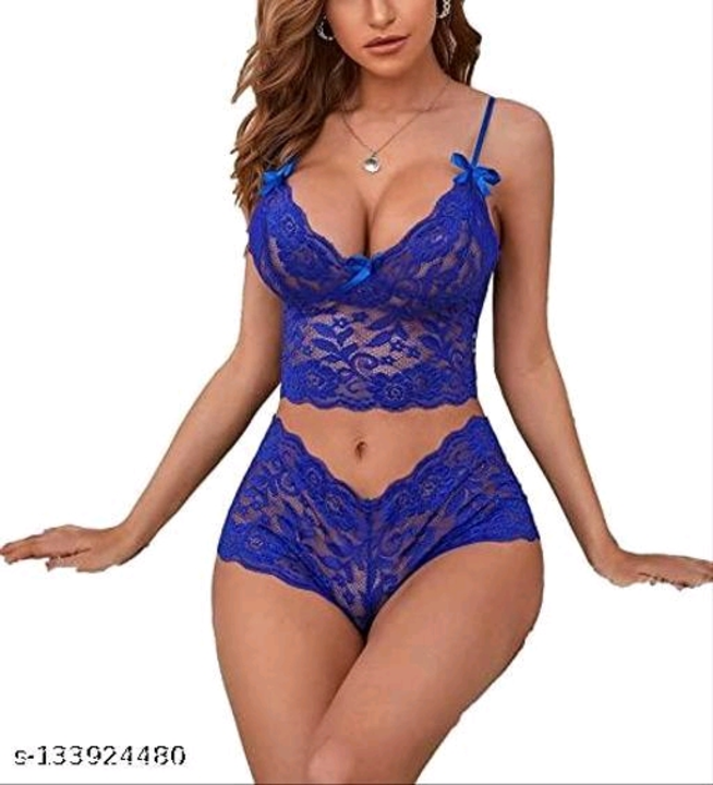 C S I Sexy Sheer Floral Lace Pajamas Lingerie Set High Waist Sleepwear  uploaded by CRUSH SHOP INDIA on 5/5/2023