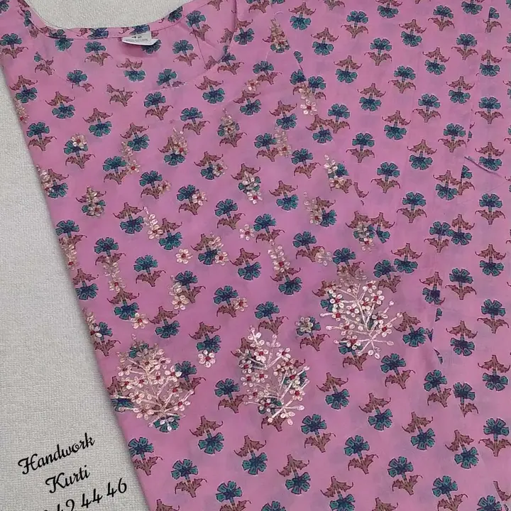 Cotton hand work kurti uploaded by business on 5/5/2023