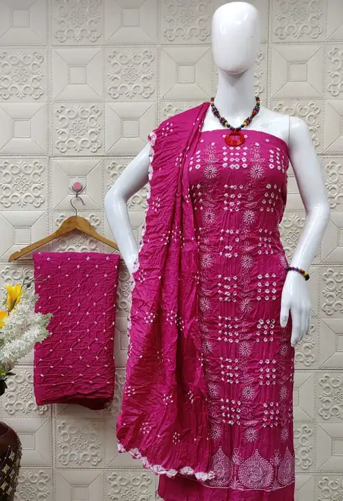 Cotton satin dress material  uploaded by Bandhani handcrafted on 5/4/2024
