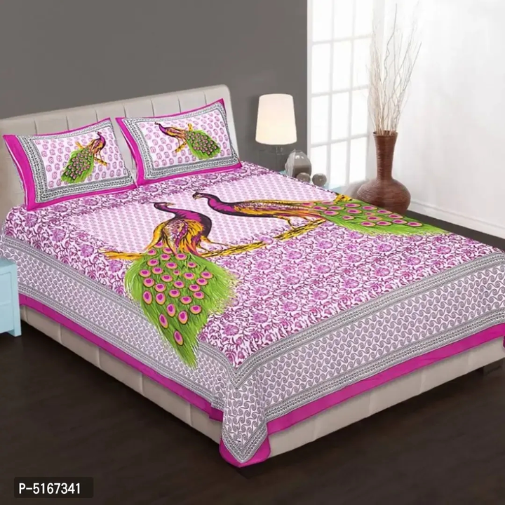 Jaipur Cotton Printed Double Bed Sheet With 2 Pillow Covers uploaded by Smart Store on 5/31/2024