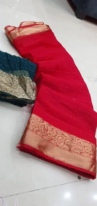🌠NEW LAUNCH
👉 orgenja Saree 

👉Pure Orgenja fabric 

👉pure sequence work

👉 contrast blouse 

 uploaded by Gotapatti manufacturer on 5/5/2023