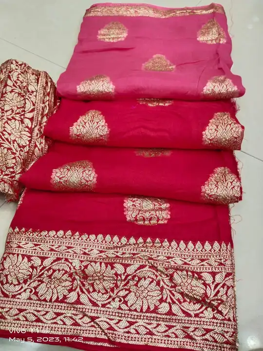 *🕉🕉*

🌷 *Wow!! Exclusive collection Pure Dola silk saree* ZORO TO HANDRAD CLEARS

🌷Allover boder uploaded by Gotapatti manufacturer on 5/5/2023