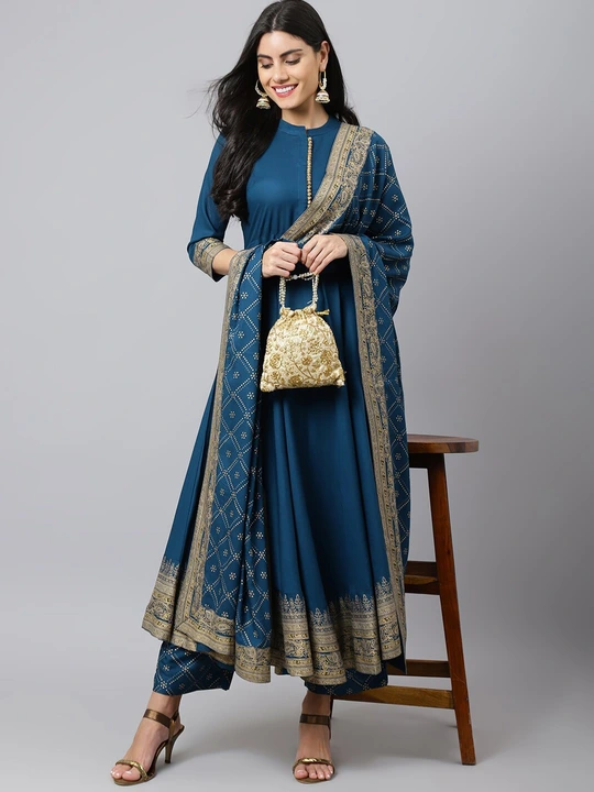 M/38 to 5XL/50, Heavy Printed Anarkali Kurti And Full Printed Palazzo And Dupatta*   uploaded by Online Ladies Dresses on 5/6/2023