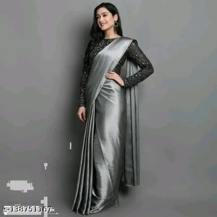 Plain satin silk saree
 uploaded by Sasta bazar on 5/6/2023