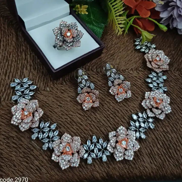 Premium Necklace set with adjustable finger ring  uploaded by Sb designs on 5/6/2023