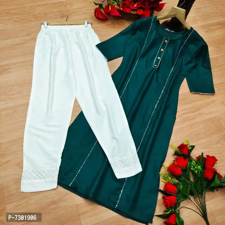 Woman cotton kurti with pant  uploaded by Fashion designer on 5/31/2024