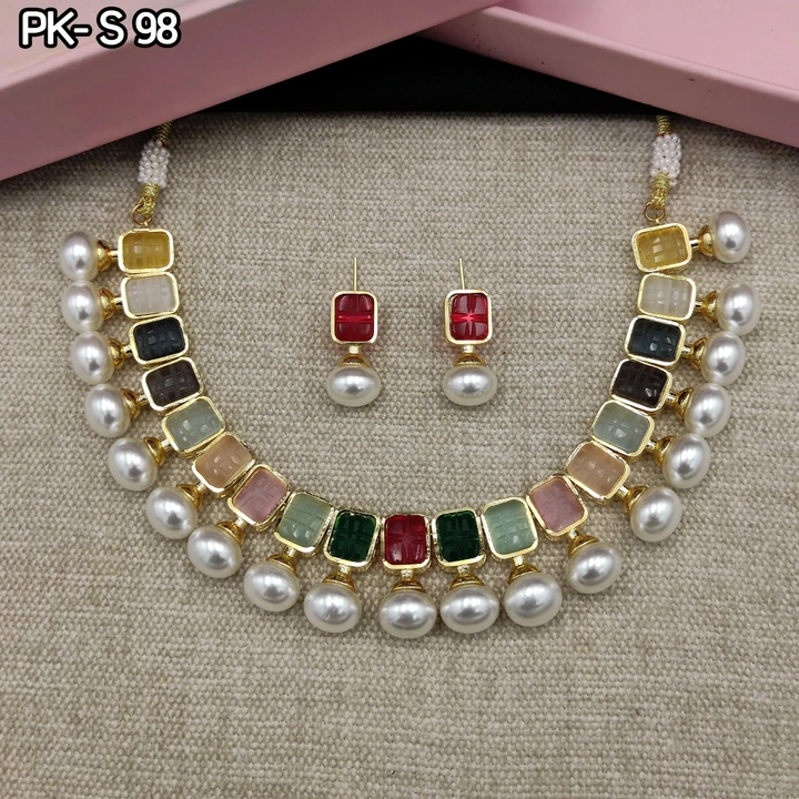 Real navratna Kundan necklace set  uploaded by Sb designs on 5/6/2023