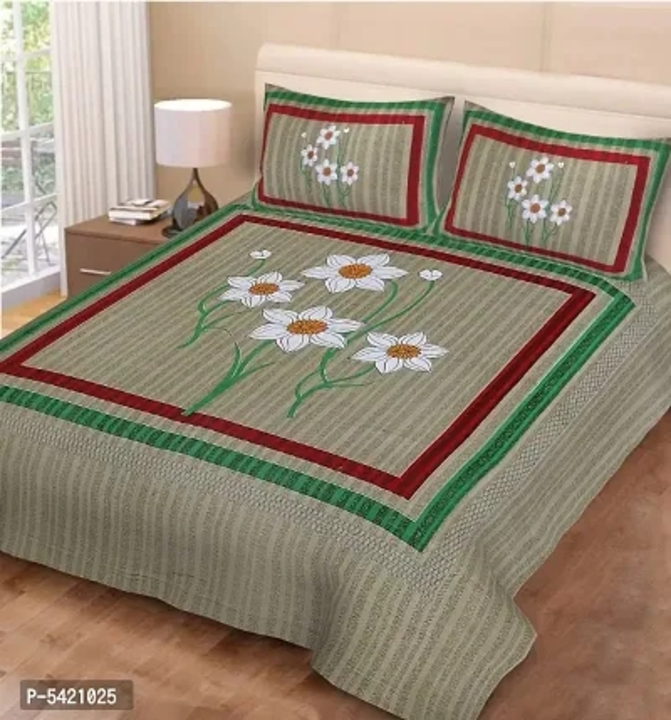 Elegant  Cotton Printed Double Bedsheet With 2 Pillow Covers uploaded by Smart Store on 5/6/2023