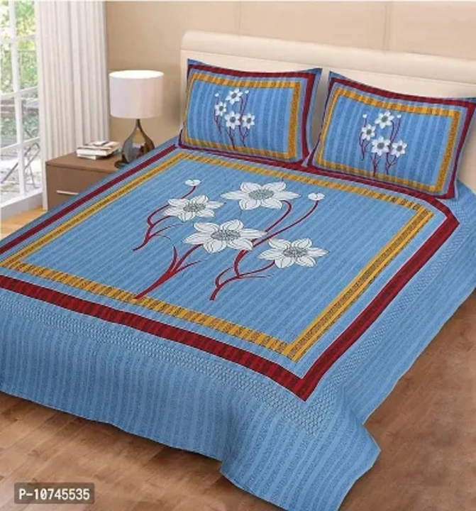 Elegant  Cotton Printed Double Bedsheet With 2 Pillow Covers uploaded by Smart Store on 5/6/2023
