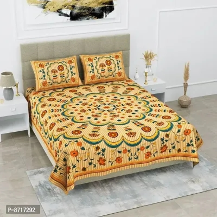 Stunning  Cotton Jaipuri Printed Double Size Bedsheet With 2 Pillow Covers uploaded by Smart Store on 5/6/2023