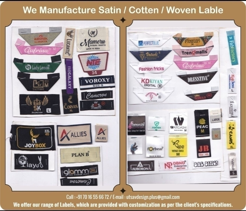Garment Clothing Lable  uploaded by Utsav Design and Printing Services on 5/6/2023