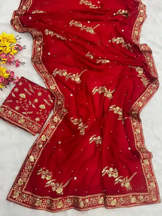 Heavy embroidery 🪡 sequence work saree  uploaded by Nexus fashion  on 5/6/2023