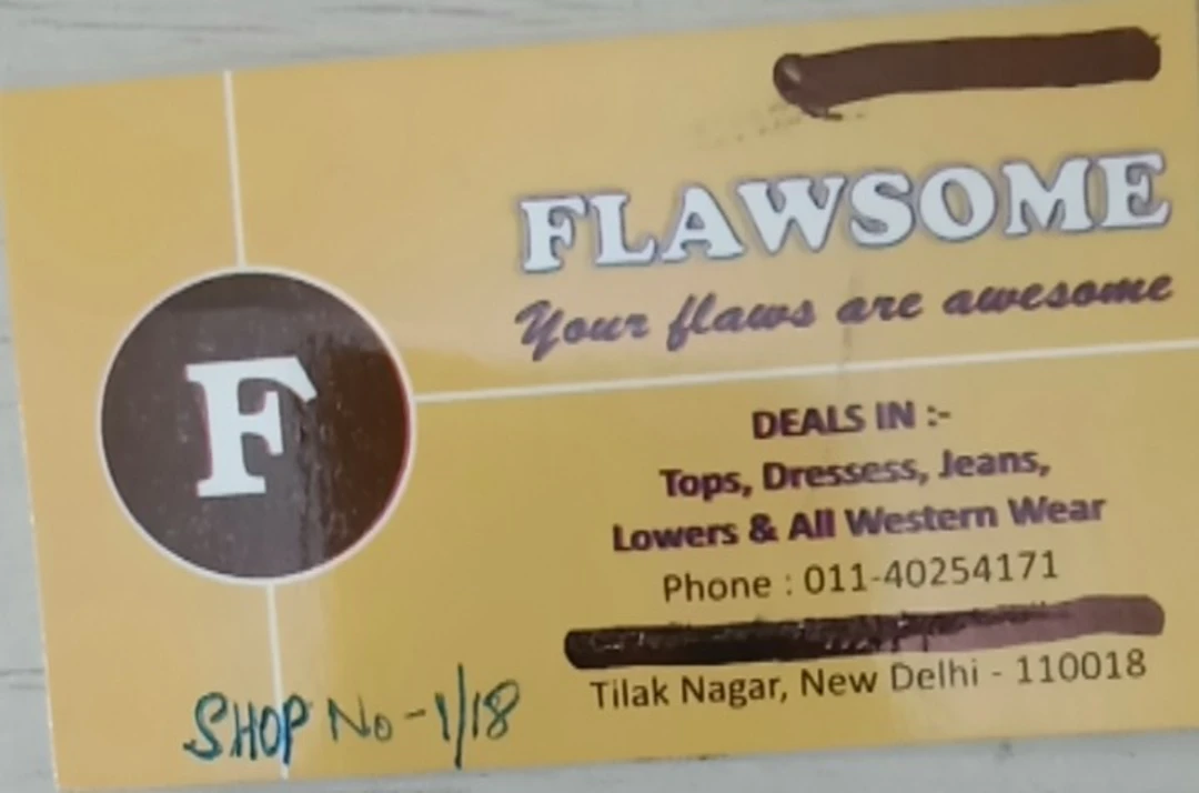 Visiting card store images of Flawsome Export Surplus