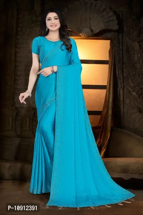 Classic Satin Lace Work Saree with Blouse piece uploaded by Online shopping on 5/6/2023