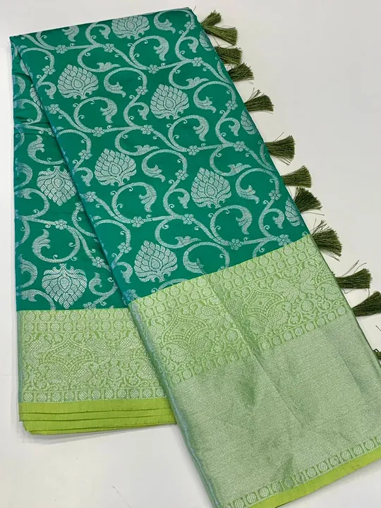 Flower Weaving Kanchi soft Silk Sarees  uploaded by L & S GOODS CO on 5/6/2023