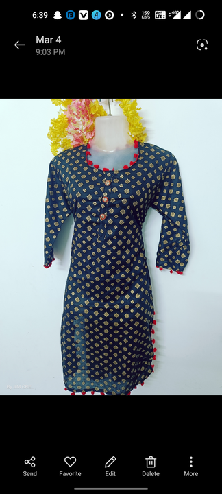 Pam pam foil kurti  uploaded by J.m creations on 5/6/2023