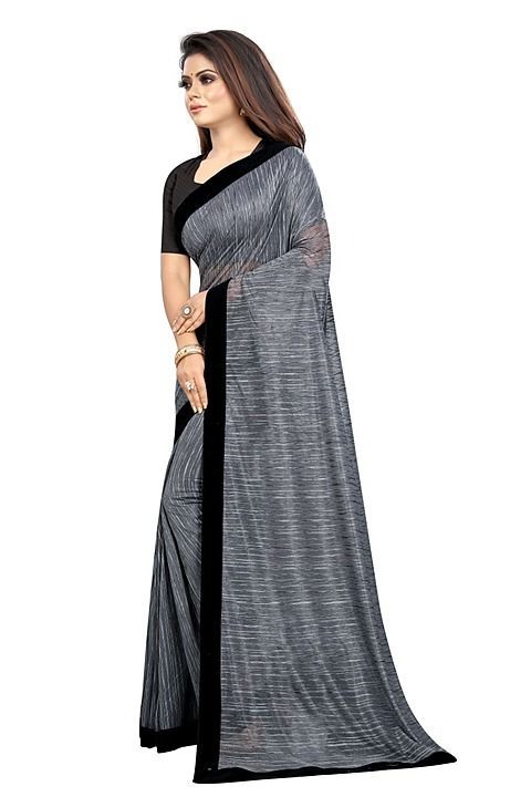 Bansi tex snake laycra grey printed Saree with blouse pice uploaded by Bansi tex  on 7/12/2020