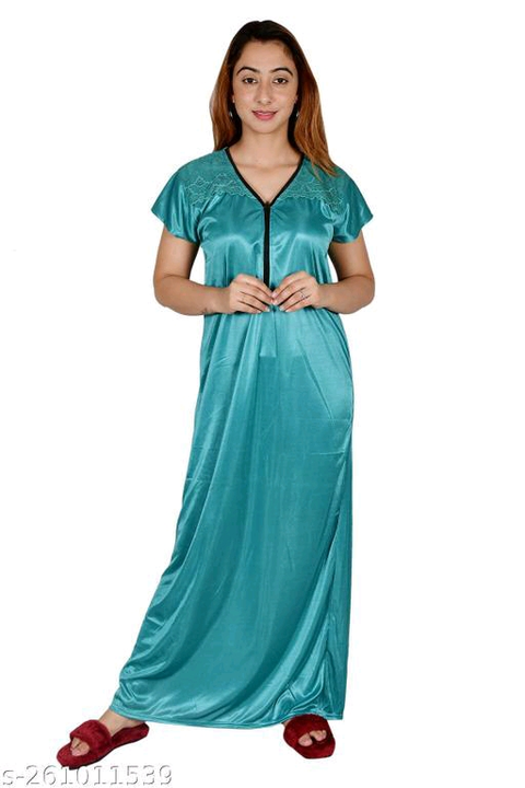 Satin long length nighty  uploaded by Nighty & nigh suit on 5/28/2024