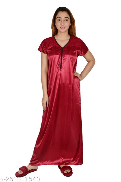 Satin long length nighty  uploaded by Nighty & nigh suit on 5/6/2023