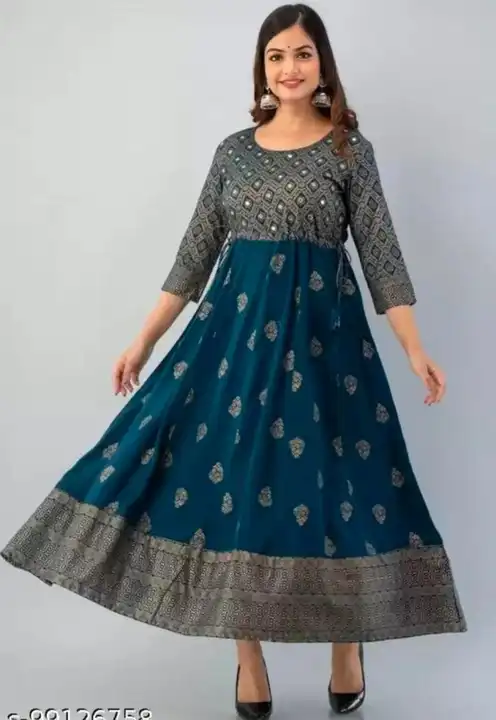 M to XXL, Rayon  in best quality    ☘️ Mirror work at front  ☘️Ghera ( circle ) 46 inch  ☘️ *Availab uploaded by Online Ladies Dresses on 5/6/2023