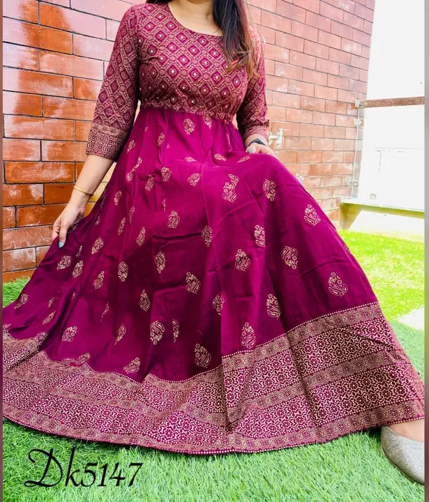 M to XXL, Rayon  in best quality    ☘️ Mirror work at front  ☘️Ghera ( circle ) 46 inch  ☘️ *Availab uploaded by Online Ladies Dresses on 5/6/2023