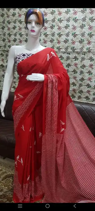 PURE HAND BLOCK PRINT COTTON MULMUL SAREES WITH BLOUSE  uploaded by SHREE GOVIND COLLECTION on 5/6/2023