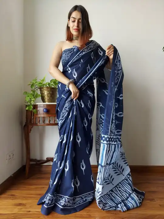 PURE HAND BLOCK PRINT COTTON MULMUL SAREES WITH BLOUSE  uploaded by business on 5/6/2023