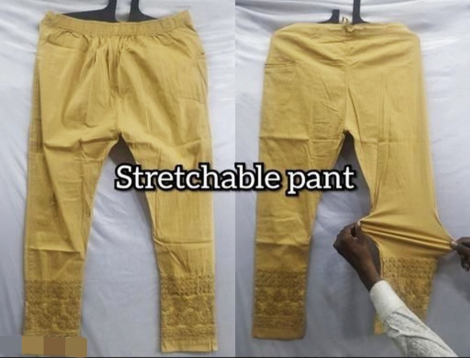 Straichable pant with Lucknow chikan handwork uploaded by business on 7/12/2020