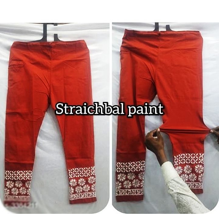 Straichable pant with Lucknow chikan handwork uploaded by Neelam chikan on 7/12/2020