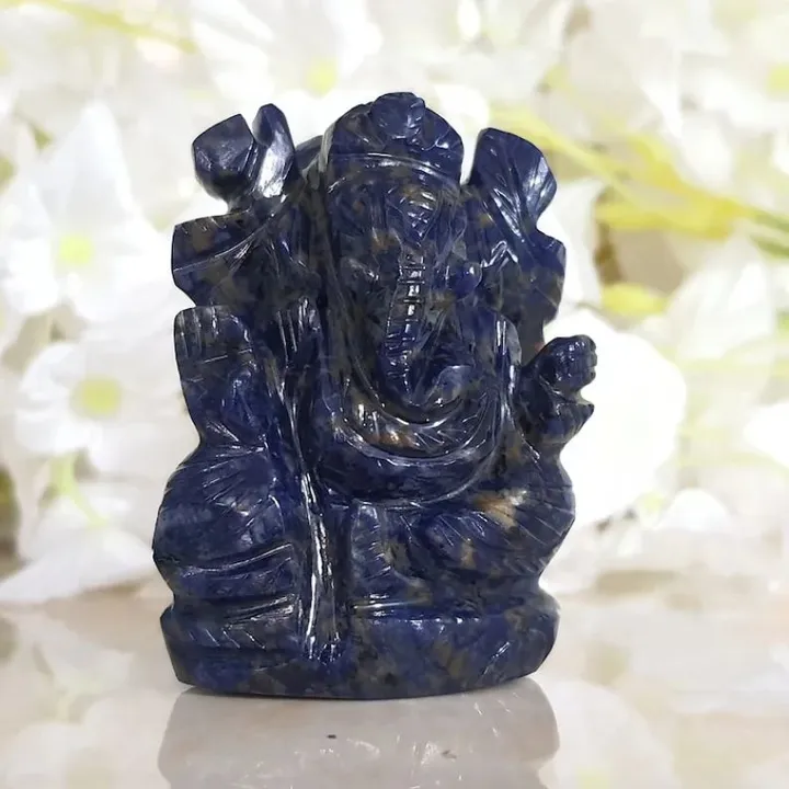 Natural Blue Sodalite Gemstone Ganesha Idol & Statue uploaded by business on 5/6/2023