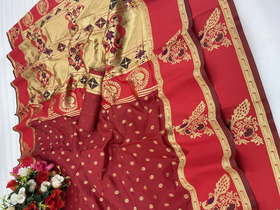 Paithani Silk Saree with Colour Combination  uploaded by UK Weaving on 5/6/2023