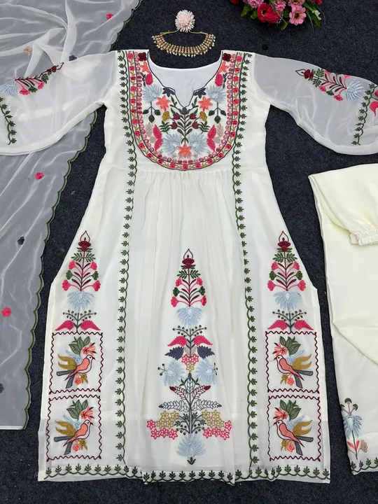 GAWN:-PLAZO WITH DUPATTA AND hu EMBROIDERY WORK  uploaded by NIVA CREATION on 5/7/2023