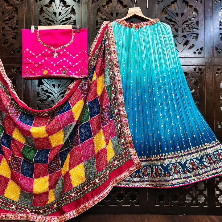 Georgette lehnga  uploaded by Jay Hanuman Tex  on 5/7/2023