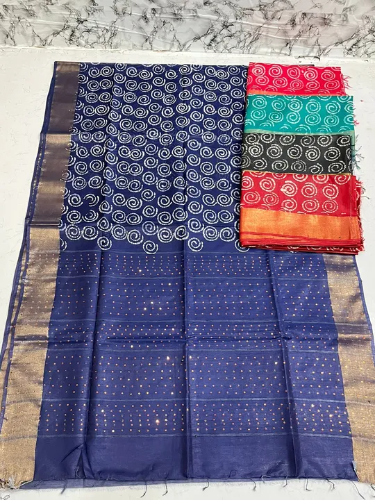 Sequence pallu Batik printed saree  uploaded by business on 5/7/2023